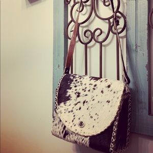Leather Ranchware Cowhide Saddle bag.